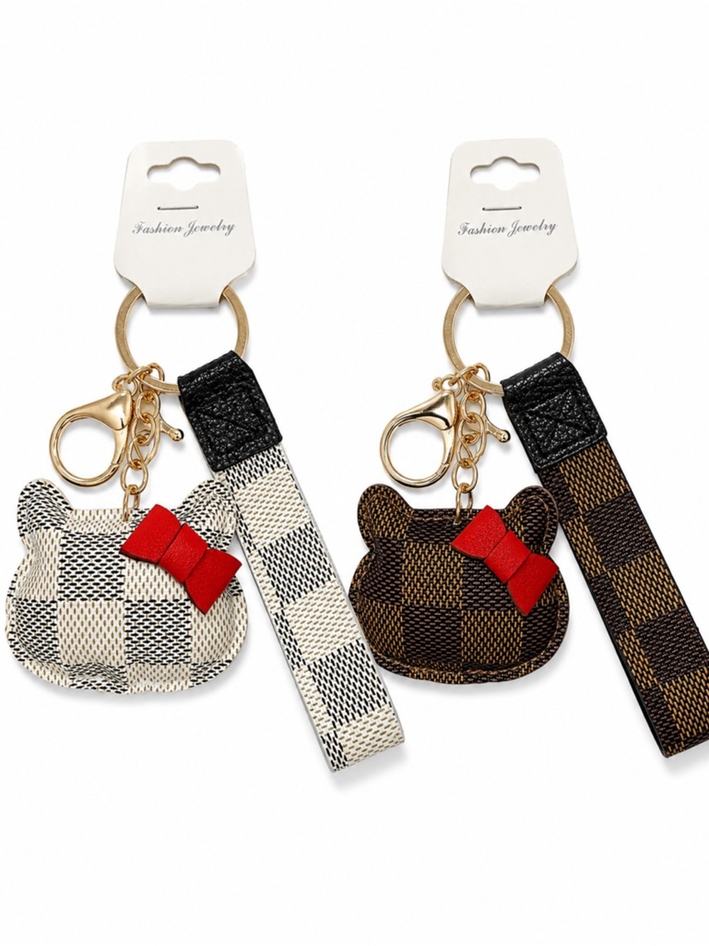 Soft Plush Cat Keychain – White or Brown Cat – Cute Bag Charm – Choose Your Fav!